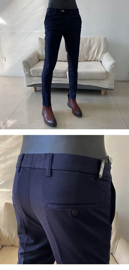 High Quality Men's Suit Pants 2025 Spring New Men Formal Business Office Social Dress Pants Slim Fit Casual Wedding Trousers