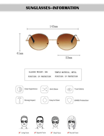 2025 Oval Sunglasses Women Trendy Retro Vintage Steampunk Sunglass Men Fashion Glasses Lentes De Sol Mujer Lunette Soleil Femme