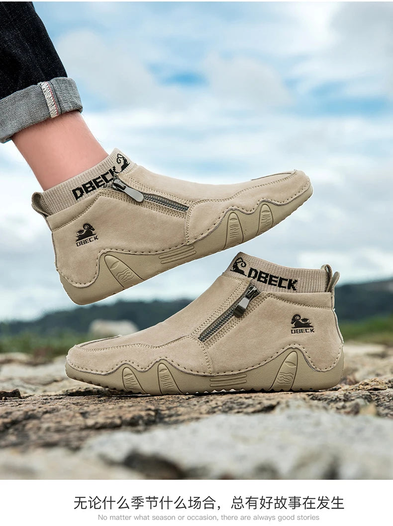 DBECK Men Sneakers Casual Shoes Male High Top Sneakers Winter Warm Designer Fashion Loafers Lace Up Shoes Men Ankle Boots