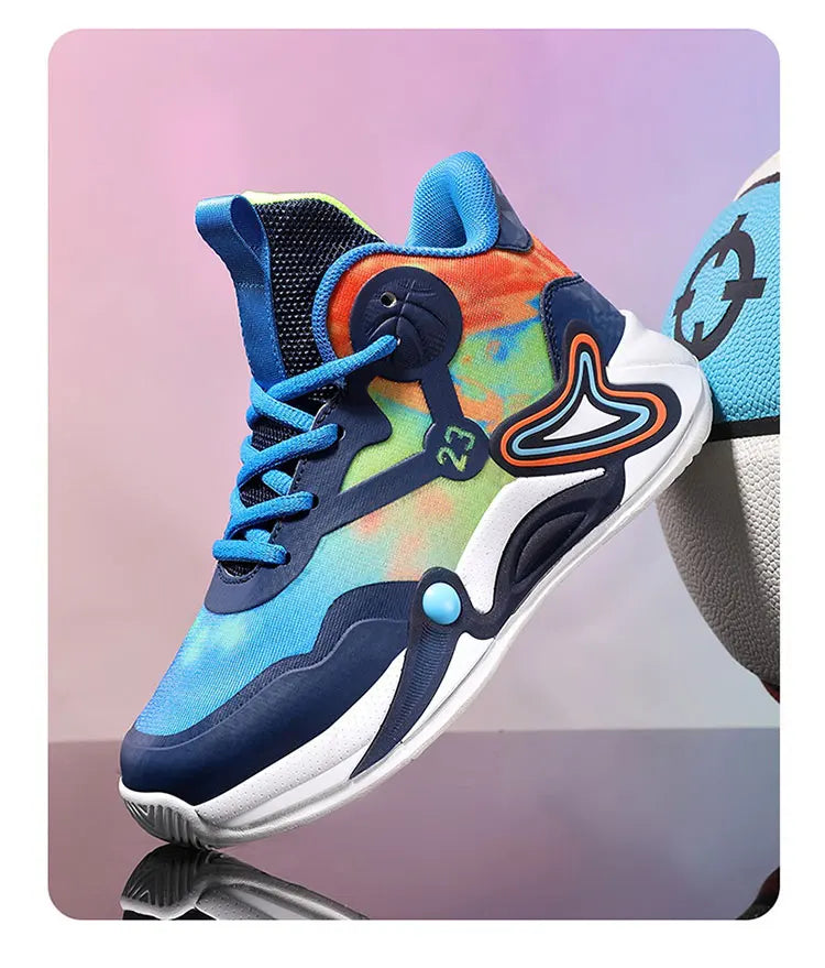 Children Basketball Shoes Breathable Mesh Boys Fashion Sneakers Girls School Sport Shoes Kids Casual Trainers Outdoor Athletic