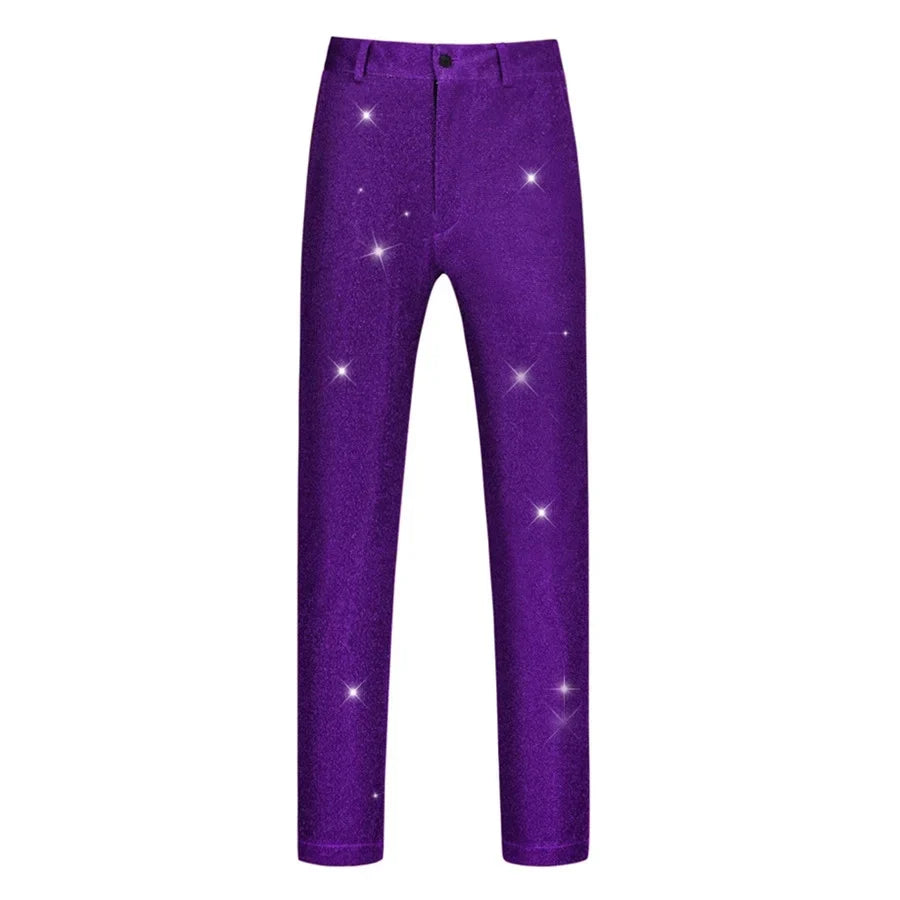 New 2026 Men's Sequin Glitter Suit Pants Fashion Slim Fit Straight Dress Trousers Party Stage Performance Costumes Pants for Men