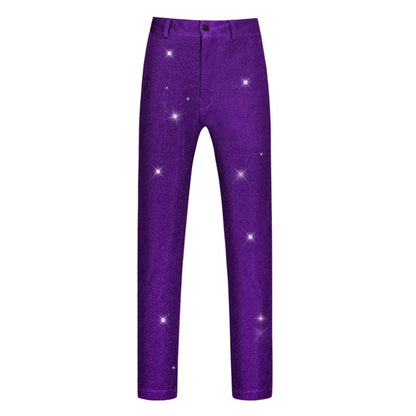 New 2026 Men's Sequin Glitter Suit Pants Fashion Slim Fit Straight Dress Trousers Party Stage Performance Costumes Pants for Men