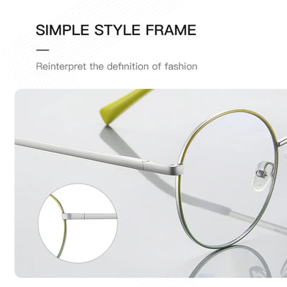Retro Round Myopia Prescription Glasses Hyperopia for Women Reading CR39 Anti Blue Light Optical Eyeglasses Frame PFD3082