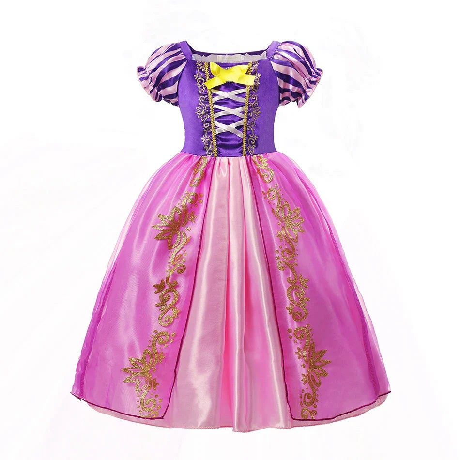 LED Light Purim Candy Dress Girls Rapunzell Princess Dress Costume Toddler Halloween Christmas Cosplay Dress Clothes for Kids