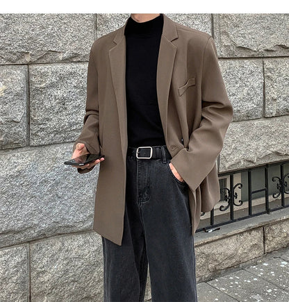 Spring Summer Men Formal Blazers Men Korean Fashion Loose Casual Dress Jacket Men Harajuku Social Suit Jacket Clothing