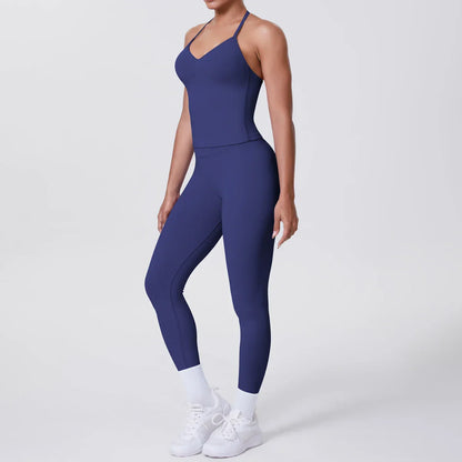 2 Piece Yoga Clothes Women Tracksuit Athletic Wear Pilates Fitness Suit Gym Workout Push Up Clothes Sports Bra Leggings Suit