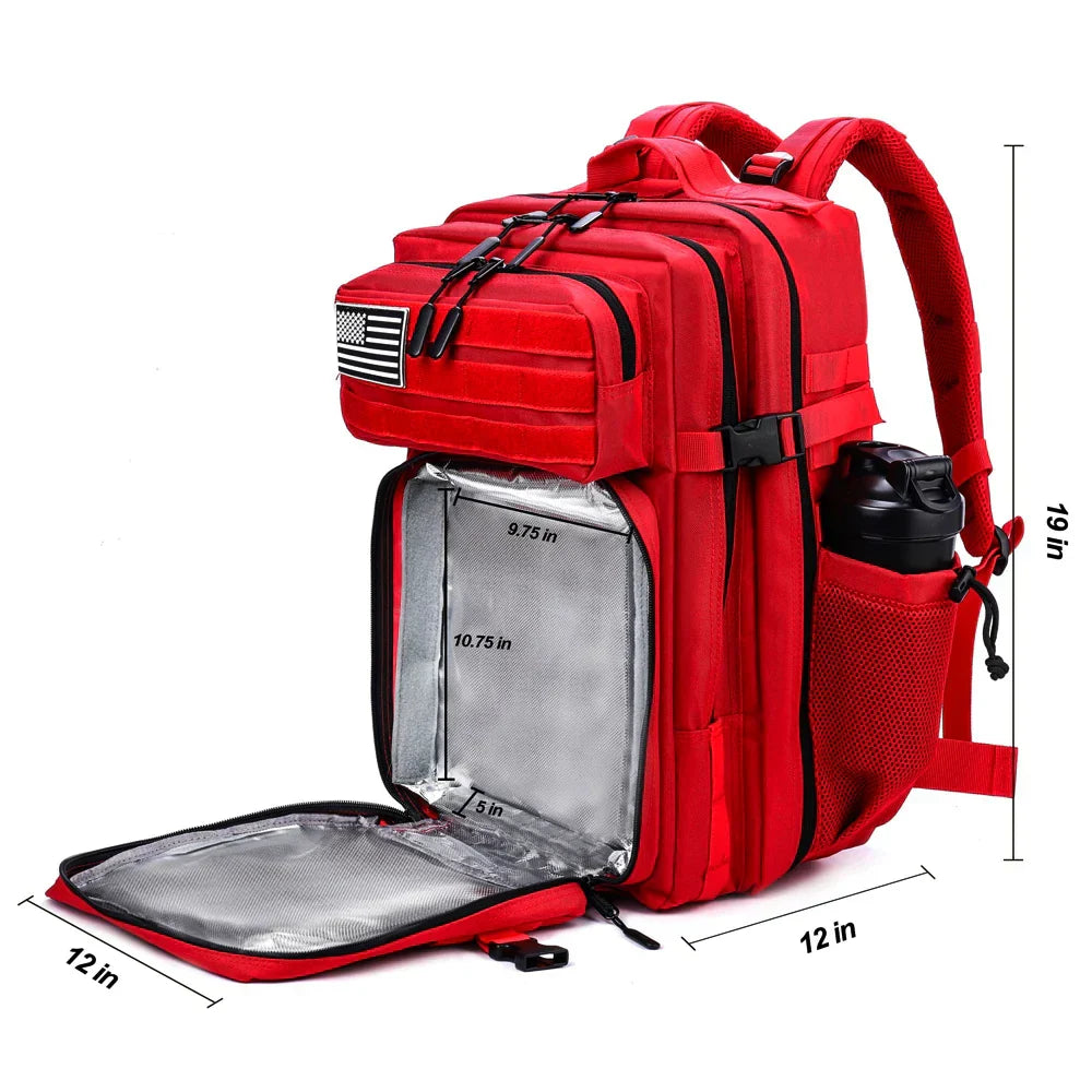 45L Meal Prep Management Backpack Gym Tactical Waterproof Insulated Lunch Cooler Bag Hiking Camping Travel Rucksack