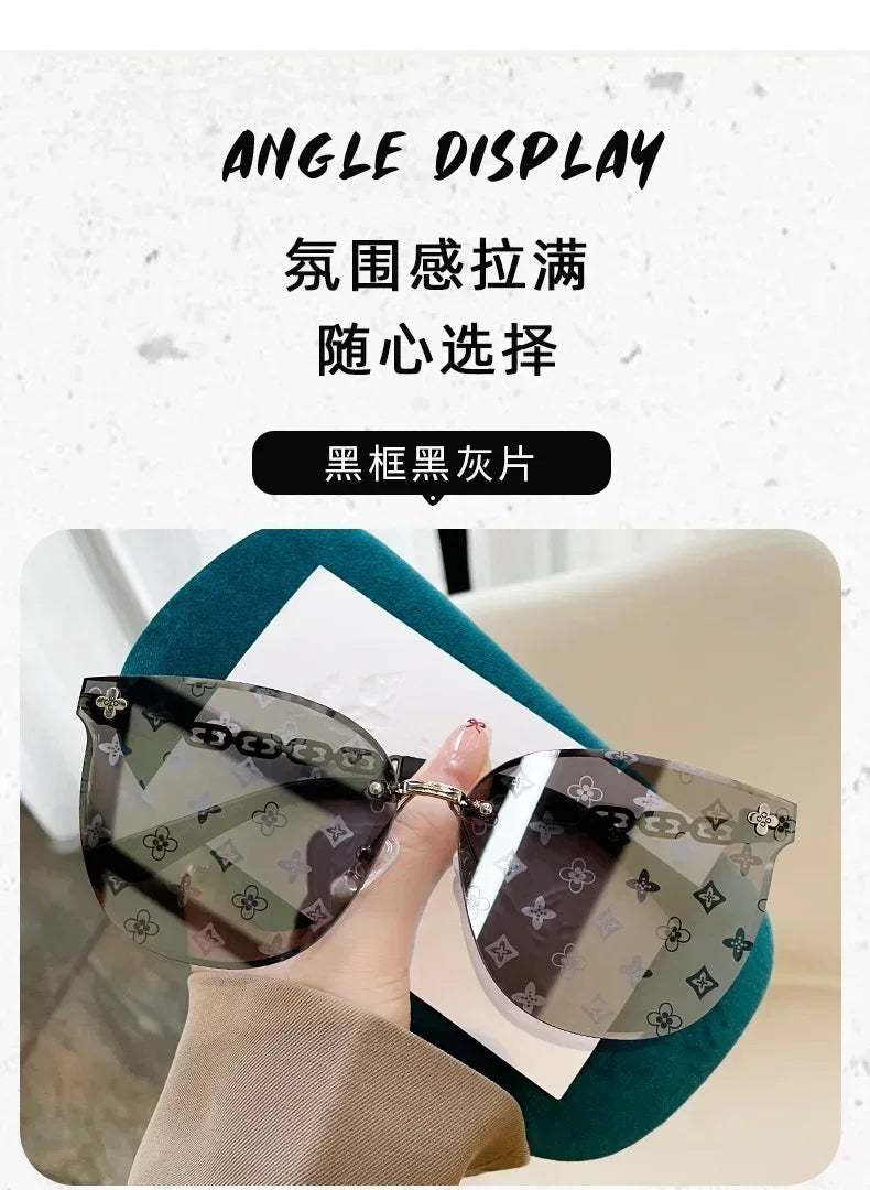 2025 Cat Eye Rimless Sunglasses Women New Fashion Luxury Brand Design Travel Sun Glasses Ladies Eyewear Shade UV400 Gafas De Sol