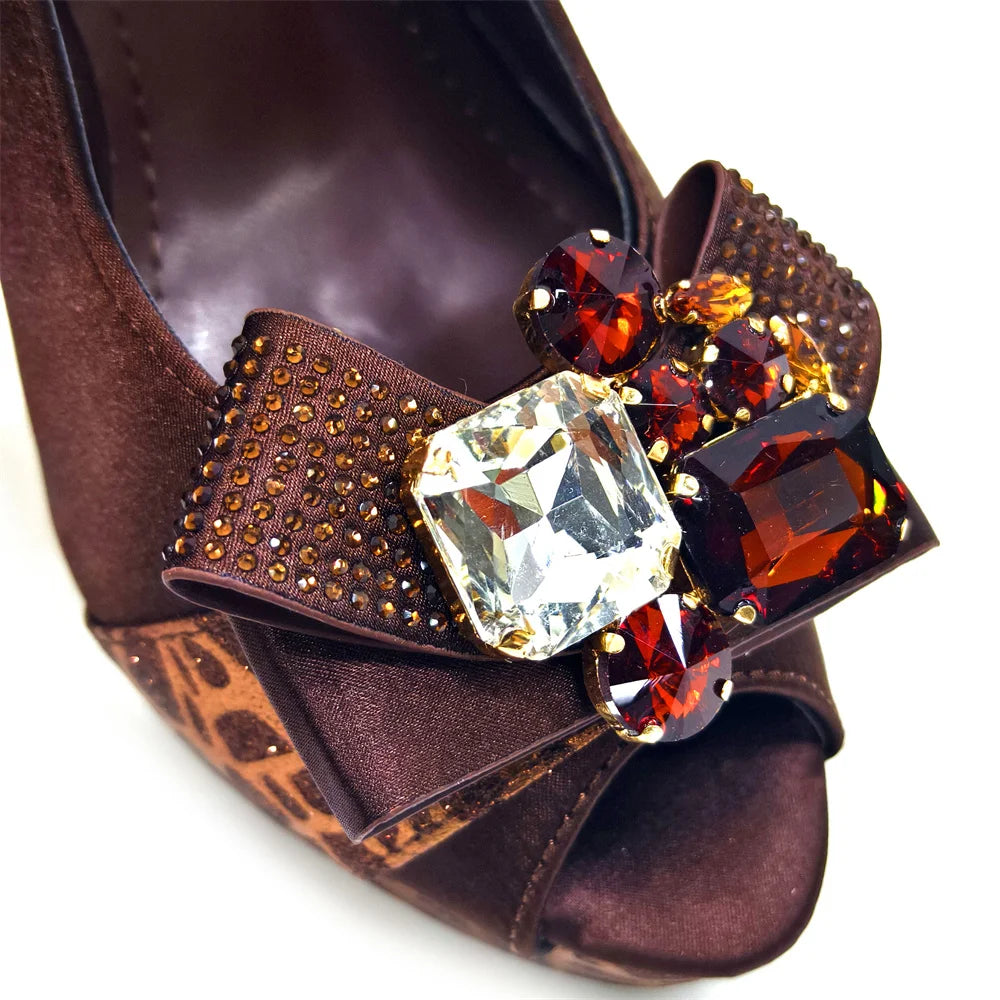 2024 Newest INS Style Black Color Elegant Women High Heels Nigeria Popular Designer African Ladies Shoes And Bag Set
