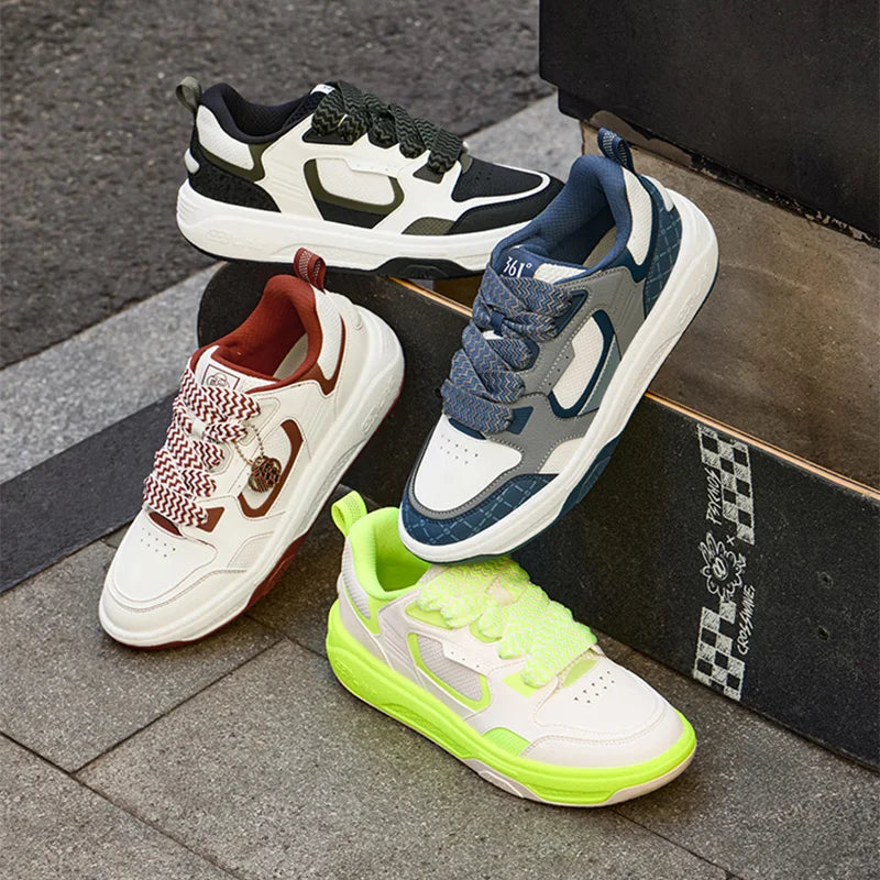 Men Board Shoes Synthetic Leather Upper Comfort Chunky Anti-slip Durable Commuter Sneakers Male 672616614