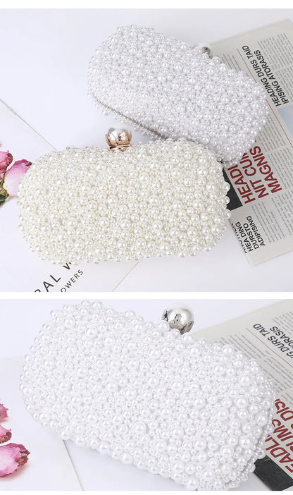 Luxury Wedding Evening Dress Bag Chain Shoulder Bag Women's Pearl Wallet Women's Party Handbag Fashion Designer Brand Purse