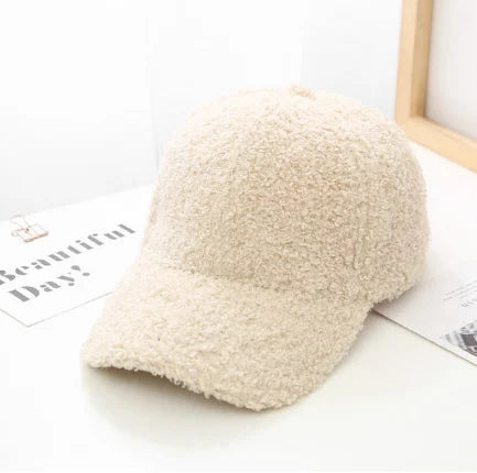 Cap for Women Winter Warm Baseball Cap Women Artificial Lamb Wool Hats  Plush Baseball Caps Autumn Baseball Cap