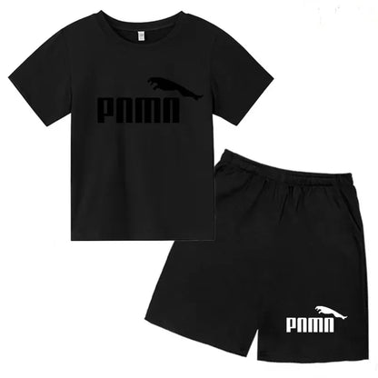 Des vêtements esthétiques pour les enfants de 3 à 12 ans, T-shirt imprimé avec des lettres, blouse à manches courtes et pantalon