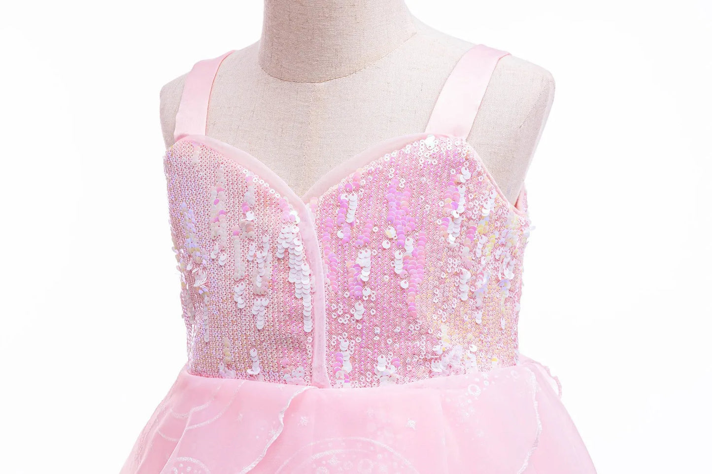 Wicked Cute Pink Dress for Girls 2-12 Yrs Halloween Wizard Glinda Costume for Good Movie Role Playing Outfit Carnival Apparel