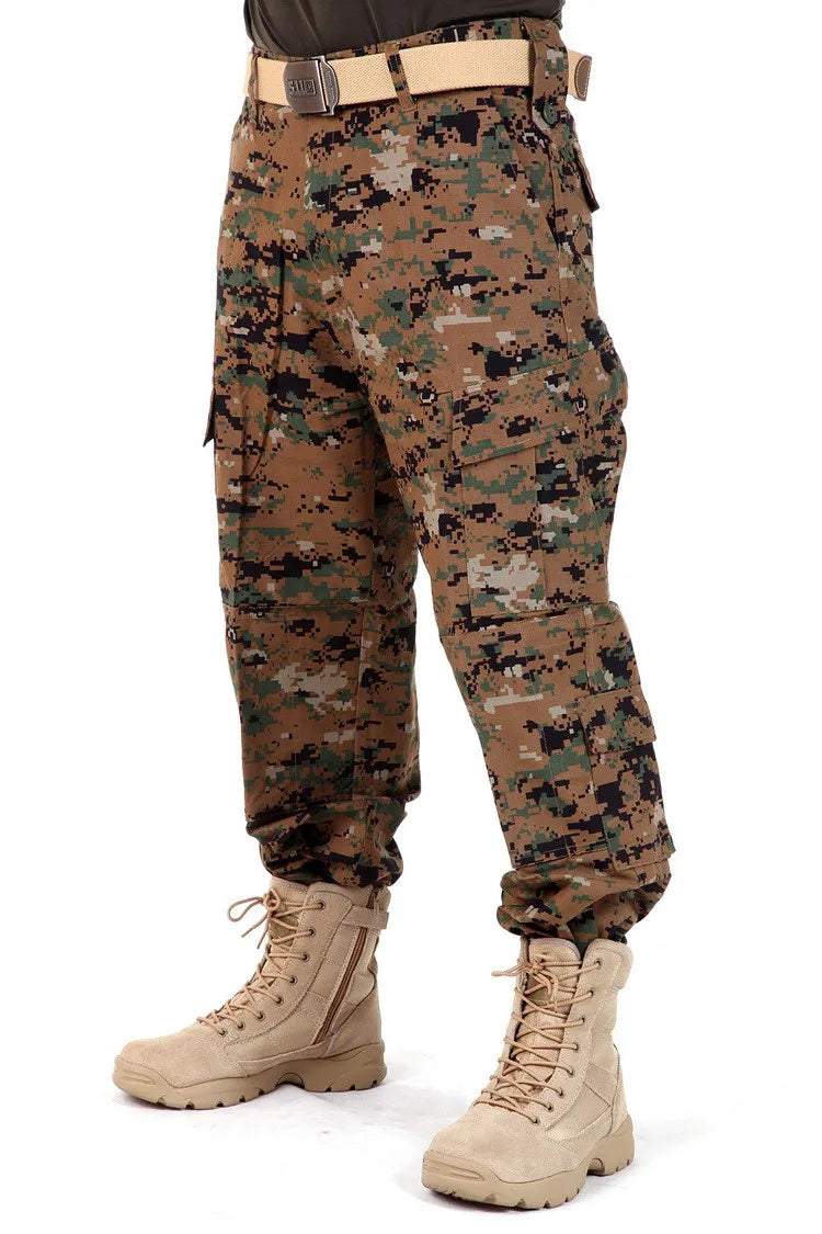 Men's Camouflage Tactical Pants Multi-Pockets Hunting Digital Camo Training  Cargo Pants New Spring  Long Trousers for Men