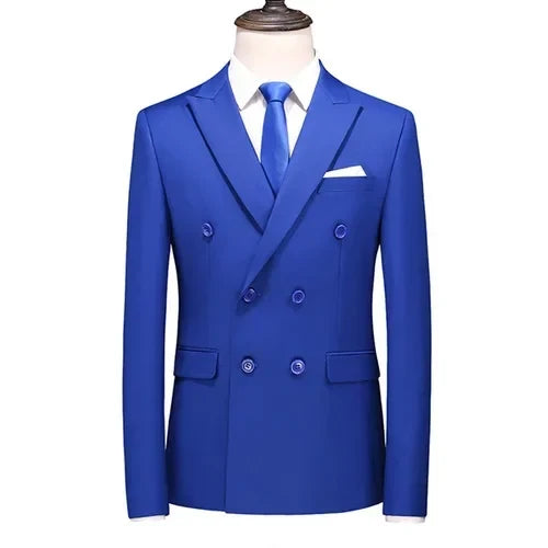2025 Brand Fashion Men Double Breasted Tuxedo Business Suit/Male Slim Fit  Korean Casual Clothing/Men's Casual Jacket Blazers