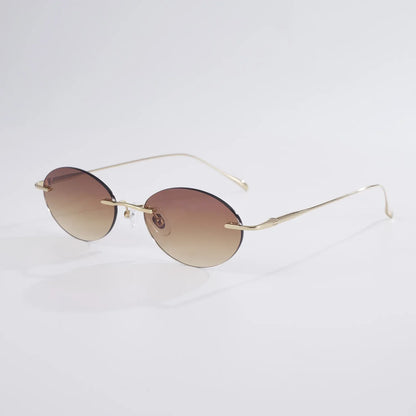 Fashion Frameless Women Polarized Sunglasses Travel Photography Sunglass Pure Titanium Frame Men Punk Sun Glasses Shades UV400