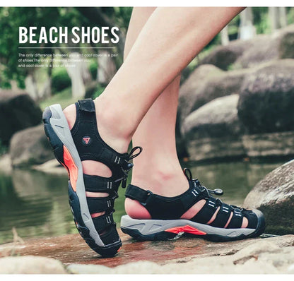 Summer Outdoor Sandals for Men Breathable Hiking Shoes Water Beach Mens Sandals Camping Climbing Aqua Sneaker HT-710445A