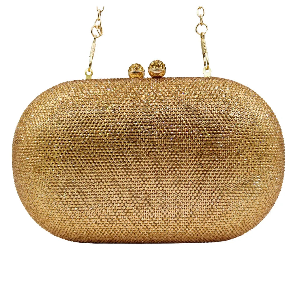 Middle East Diamond Embellished Evening Bag Pure Color Rhinestone Women's Clutch Handbag Polyester Daily Match Magnetic Buckle