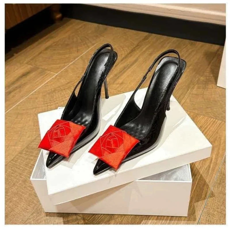 Ladies' Springand SummerStiletto Heelswith PointedPoints AndHollow OutBanquet Shoes,European AndAmerican SexyRose Fashion Shoes