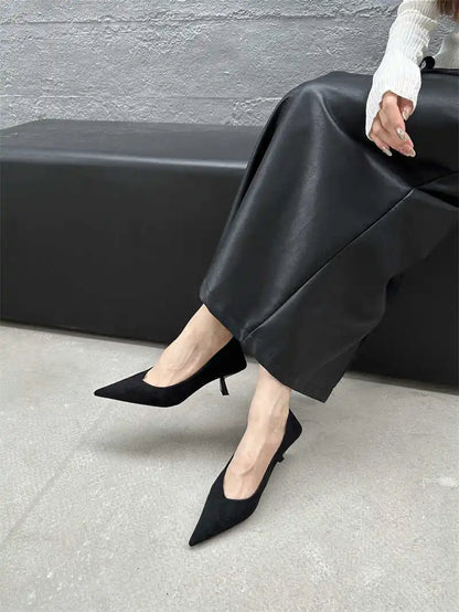 2024 Autumn Pointed Toe Women Sexy Shallow Slip On Pumps Shoes Fashion Thin High Heel Ladies Elegant Dress Shoes Mujer