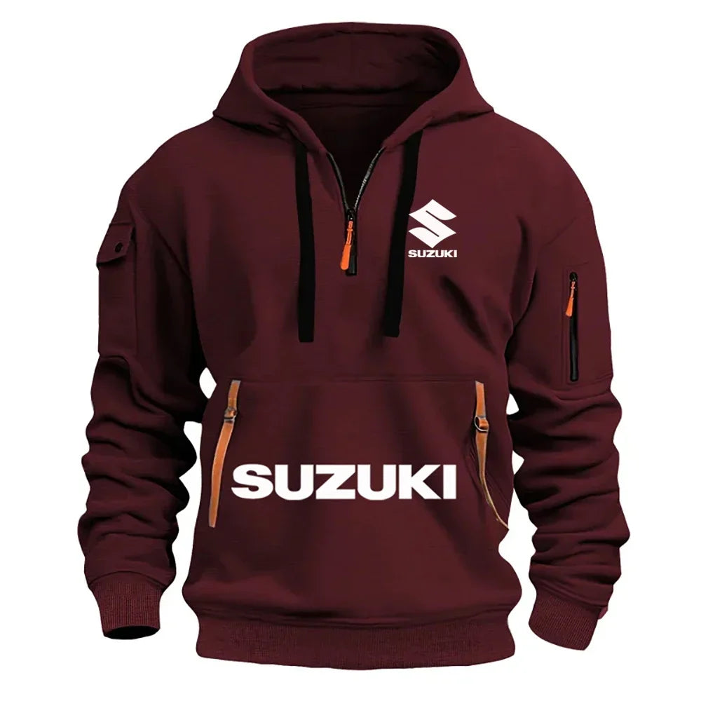 new men's hoodie, casual outdoor sports hoodie and a warm motorcycle sweatshirt for autumn and winter