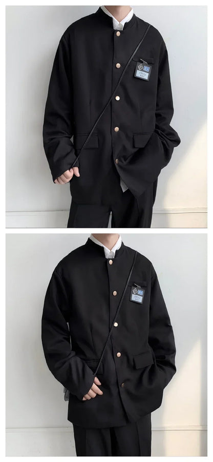 Spring Men's Casual Jacket Small Suit Japanese Style DK Uniform Student Coat Gakuran Youth Fashion Clothing