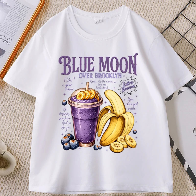 Blue Moon Over Brooklyn T Shirt Men Women Heated Rivalry Extra Banana Smoothie Tshirt Romance Book Movie T-shirt Men's Clothing