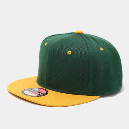 Blank Two Tone Snapback Cap Men Women Flat Brim Baseball Hat Color Block Hip Hop Streetwear Adjustable Plain Bboy Caps