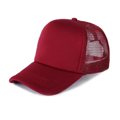 Unisex Cheaper 5 Panel Trucker Hat For Adult Summer Net Baseball Cap Men Women Sponge Mesh Adjustable Sun Hat Visor