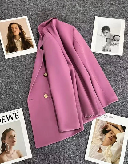 Women's Casual  Jaet Coat 22 Colors Small Suit Outerwear Long Sve Commute Sle Pure Color Spring Season