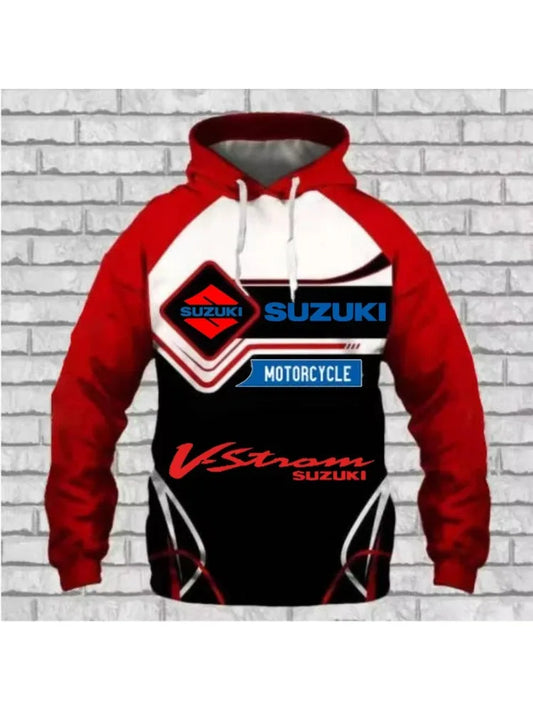 2026 Spring and Autumn Sportswear 3D printed men's and women's hoodies Hip-Hop street fashion motorcycle clothing