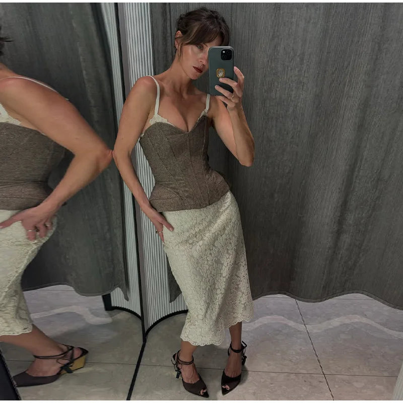 Sexy Print Sling Fishbone Corsets Women Backless Zipper Sleeveless Slim Tops Female 2026 Summer New Chic Evening Party Tanks