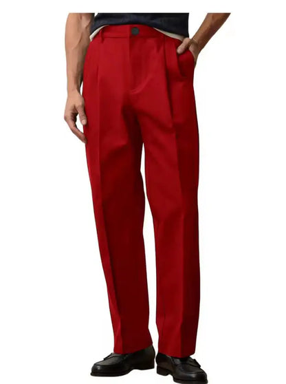 Men's Wide Leg Pants  Loose Fit Straight Leg Suit Trousers High Waist Pleated Business Office Formal Casual Men's Dress Pants