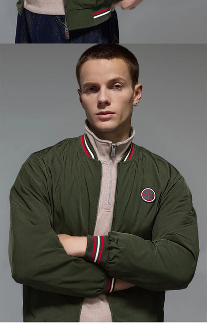 Men's Jacket Autumn Fashion Versatile Windproof Thin Men's Jacket Casual American Street Classic Badge Design Men's Coat