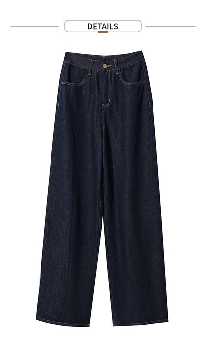 Minimalist Women Casual Jeans 2025 Autumn Korean Style Embroidery Loose Denim Wide Leg Pants Luxury Jeans Trousers 12543142