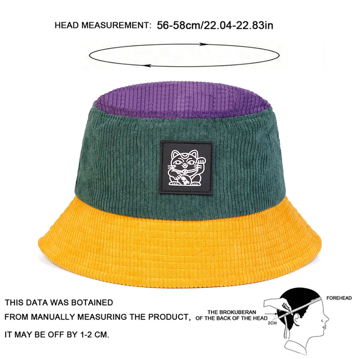 Unisex Cat Embroidery Personality Bucket Hats Fishermen Caps Outdoor Casual Cap Sunscreen Hat