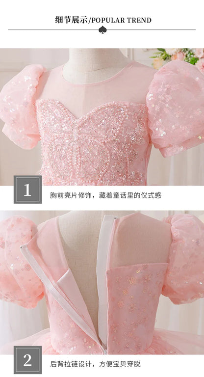 Girls' Summer New High-End Host Birthday Performance Light Luxury Piano Performance Princess Dress