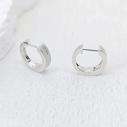 Hoops s925 Sterling Silver Full Real Moissanite Earrings Women Sparkling Dimoand Earring Jewelry Gift Certificate
