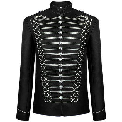 2025 New Black-gold/Silver Halloween Blazer Jacket for Men and Women,medieval Court Dress, Vintage Gothic Steam Drummer Costume
