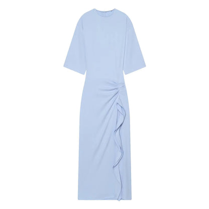 Women's Dress New Pleated Slit Midi Dress Spring Sexy Elegant Women's Long Dress
