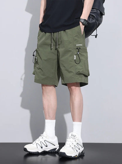 2024 Summer Thin Shorts for Men Cargo Pants Side Pockets Baggy Joggers Bermuda Knee Basketball Short Pant Male M-4XL