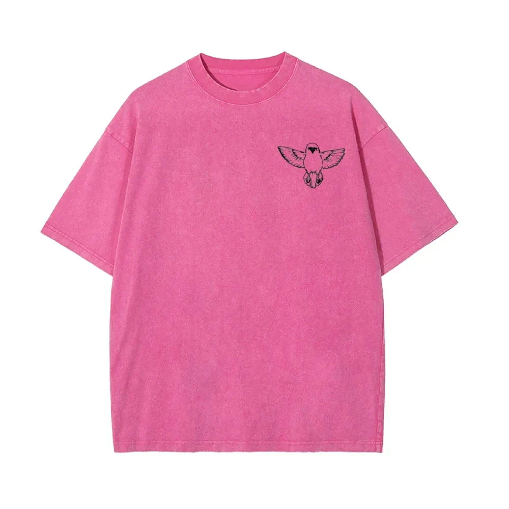 2026 Summer New Zenitsu Agatsuma Breath of Thunder Retro Washed Old T-shirt Demon Slayer 90s Street Style Short-sleeved Top