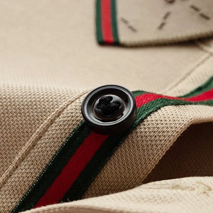 Men's short sleeved summer polo shirt high-end design exquisite smooth silk breathable wrinkle resistant hot selling T-shirt