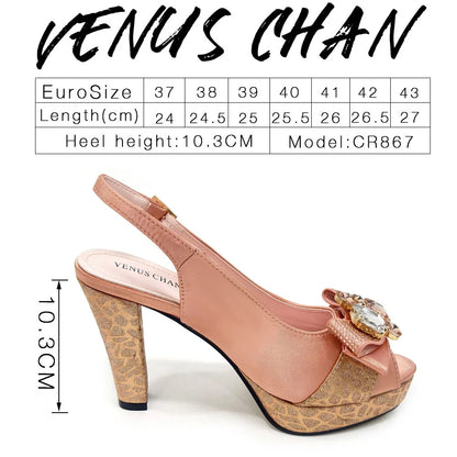 Shoes for Women High Heels INS Style Rhinestone Peep Toe Bow Gold Color New Italian Shoes and Bag for Party 2024