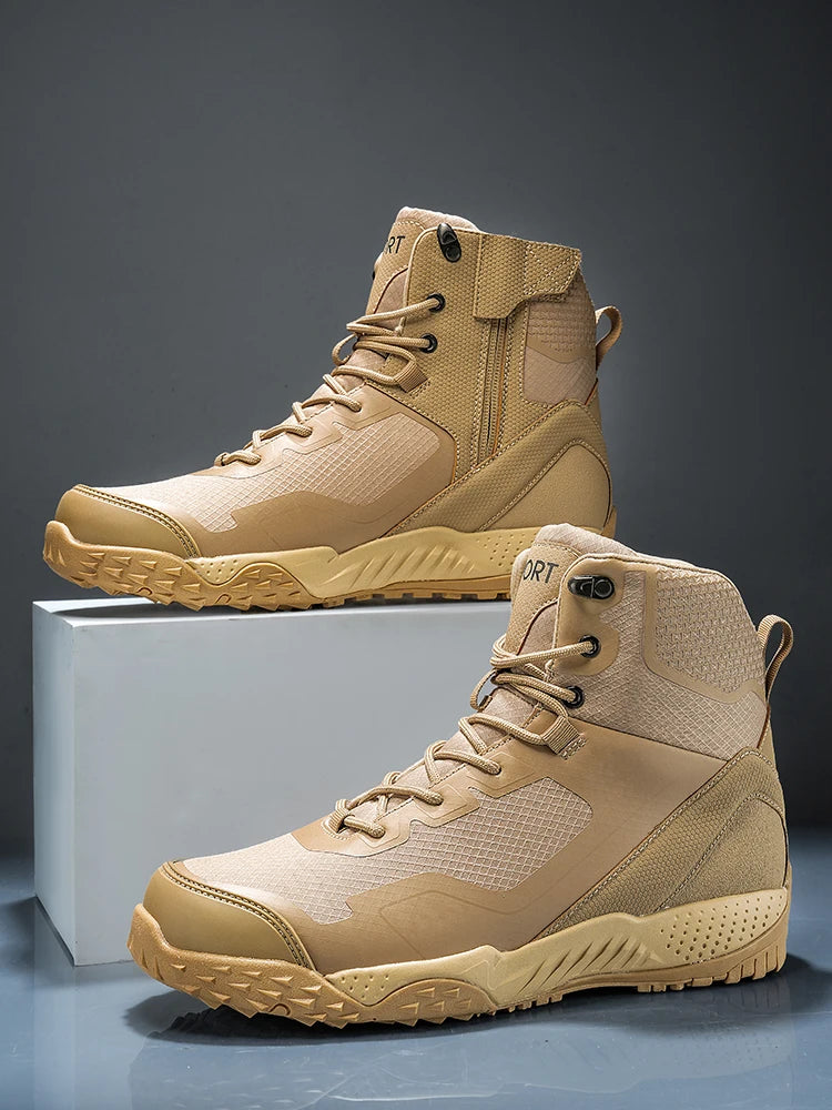 New Men Tactical Boots Waterproof Outdoor Casual Ankle Man Boot Desert Military Climbing Hunting Work Safety Hiking Male Shoes