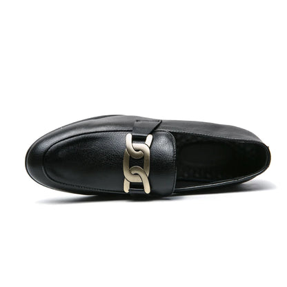 Italian Fashion Leather Shoes Moccasins For Men Casual Man Shoe Business Male Formal Pointed Fashion Wedding Black Skin