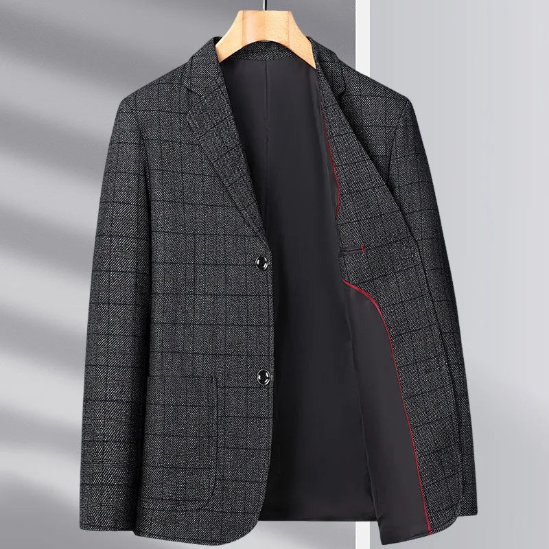 2025 Autumn Winter Woolen Suit Jacket for Men's Korean Slim Fit Casual Business Suit Jackets Social Office Blazers Men Clothing