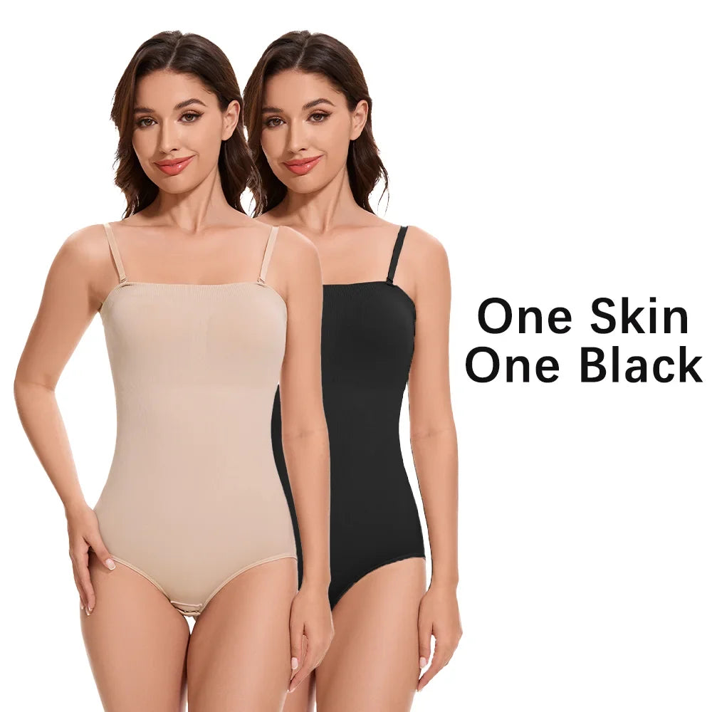 Slimming Strapless Bodysuit Off Shoulder Women Shorts Shapewear Tummy Control Body Shaper Sexy Fajas Underwear Bodysuits