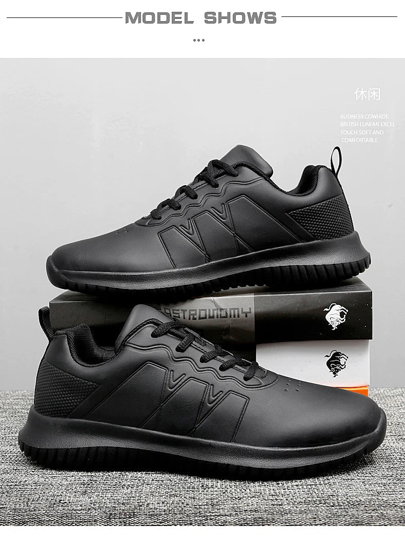 Chef shoes four season soft-sole anti-slip oil-proof waterproof portable kitchen work shoes fashion plus size casual men's shoes